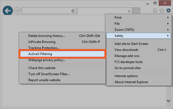Choose Safety, ActiveX Filtering
