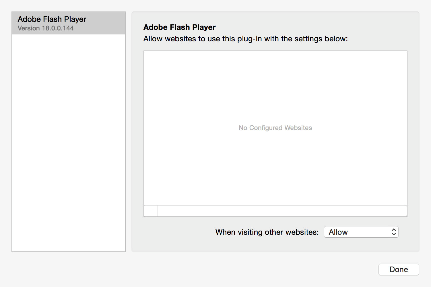 Choose Adobe Flash Player